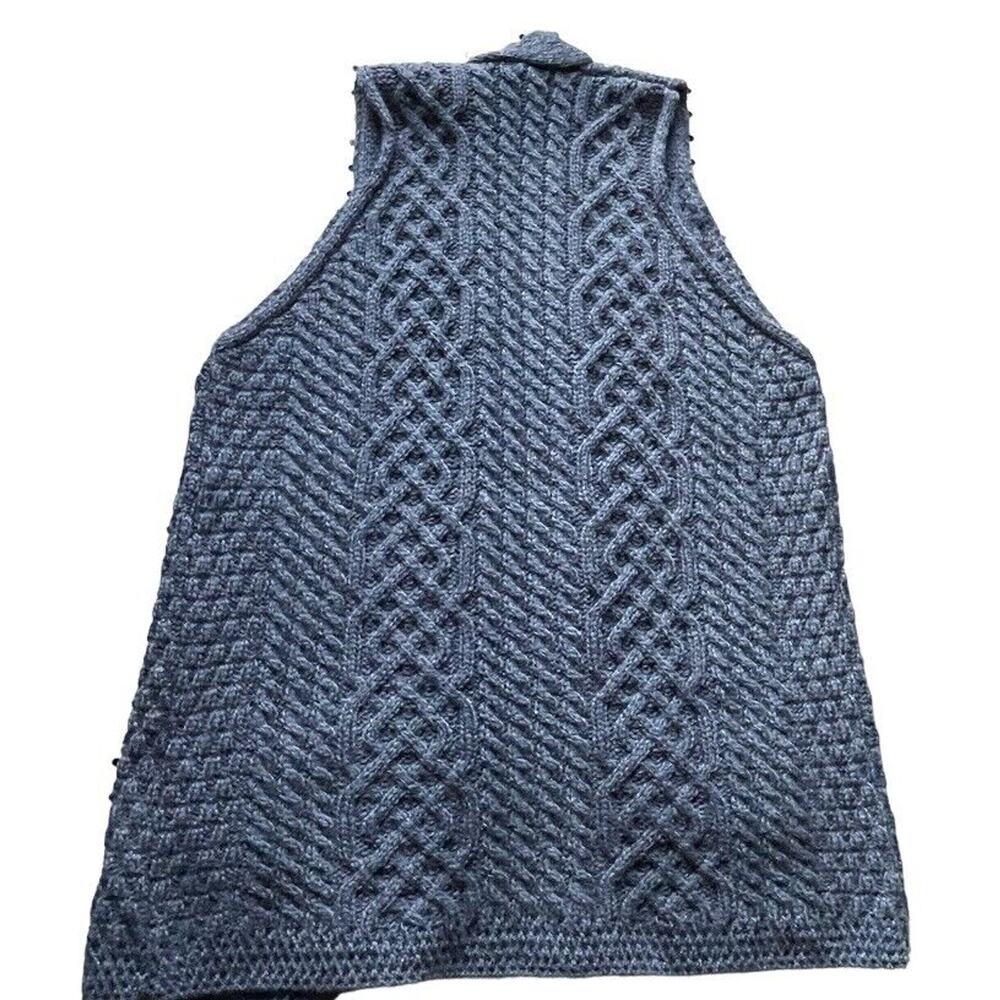 NWT Carraig Donn Sweater Womens XL Gray Aran Woollen Mills Merino Wool Ireland - Picture 6 of 9